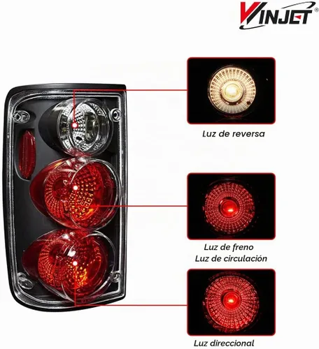 Vista 2 de Ensemble de luces traseras Winjet para camioneta Toyota Pickup 1989 1990 1991 1992 1993 1994 1995, lámparas traseras funcionales de repuesto