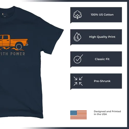 Vista 150 de Tee Hunt Camisetas gráficas y camisetas sin mangas para hombre Roll with Power Pickup Truck