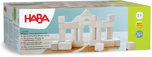 Vista 8 de HABA Juego de 26 piezas de bloques de construcción de madera: juguetes apilables de extremos abiertos, bloques para niños pequeños y juguetes