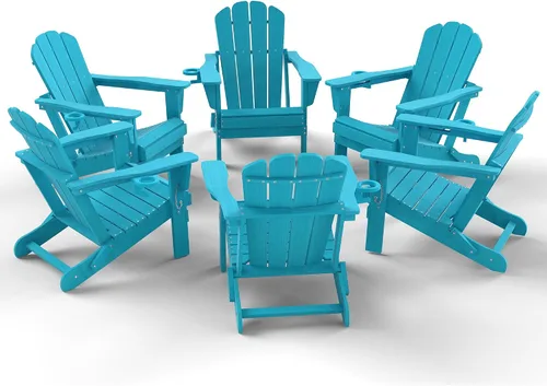Vista 24 de Domi Folding Adirondack Chair with Cup Holder, Aruba