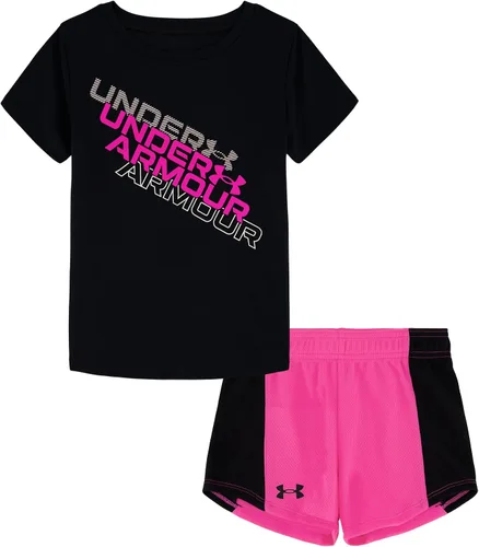 Vista 47 de Under Armour Conjunto de camiseta y pantalones cortos de manga corta de 2 piezas para niña Soft Fabric for Everyday Comfort, Breathable, Lightweight