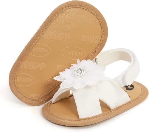 Vista 5 de Zapatos de vestir florales Mary Jane para bebé niña 01 Blanco