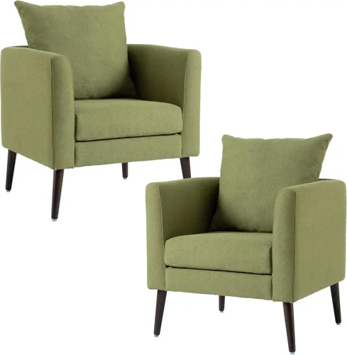 Vista 10 de Setawix Silla decorativa de barril, sillón tapizado de chenilla, silla redonda moderna de mediados de siglo, cómoda silla con brazo de barril