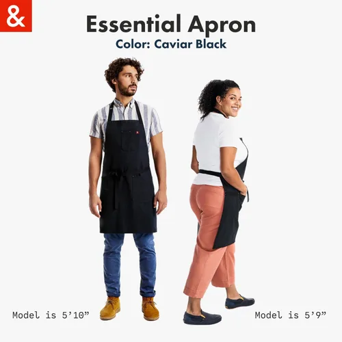 Vista 6 de hedley & bennett Essential Delantal – Delantal de chef profesional con bolsillos – Delantal de cocina para hombres – Delantal de cocina para hombres