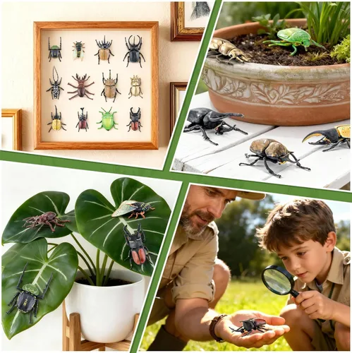 Vista 5 de Juego de juguetes de insectos para niños, 12 piezas de figuras de insectos educativos modelos de insectos