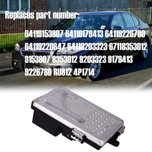 Vista 3 de Resistencia del motor del ventilador HVAC para BMW F10 F11 F01 reemplaza 64119226780 9226780