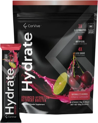 Vista 7 de CorVive Mezcla de bebida con electrolitos hidratantes, sabor a limonada rosa, certificado NSF, electrolitos, vitamina C, magnesio, zinc, potasio
