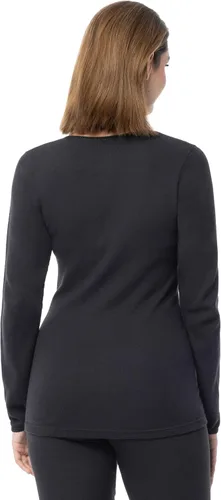 Vista 2 de Indera Ropa interior térmica de punto Raschel de algodón peinado para mujer Negro