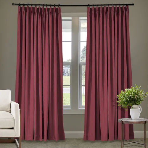 Vista 14 de Frelement Cortinas plisadas de lino de algodón de 100 pulgadas de ancho y 102 pulgadas de largo, cortinas con reducción de ruido para sala