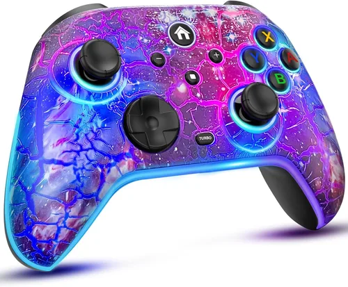 Vista 9 de Wireless Switch Controllers for Nintendo Switch/Lite/OLED/Switch 2, 1200mAh Rechargeable Pro Controller, 10 Colors LED Light up, Switch Turbo Remote