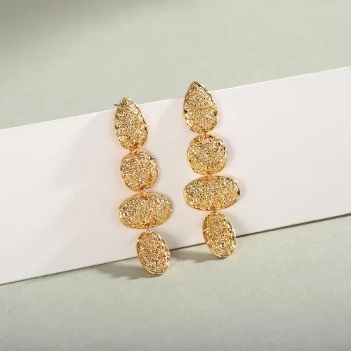 Vista 5 de Long Gold Dangle Earrings For Women
