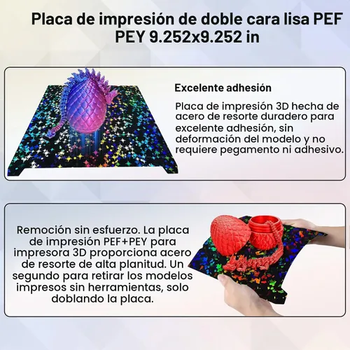 Vista 5 de IdeaFormer-3D Placa de Construcción Rainbow Confetti PEF+Galaxy PEY para Creality K1C/K1/K1 SE/Ender 3 V3 SE/Ender 3 V3 KE/Ender 3 S1/Pro/Ender 5