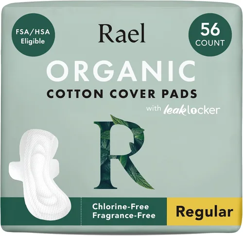 Vista 18 de Rael Almohadillas para Mujeres, Cubierta de Algodón Orgánico - Toallas Sanitarias con Alas, Cuidado Femenino, Toallas Sanitarias, Absorción Máxima
