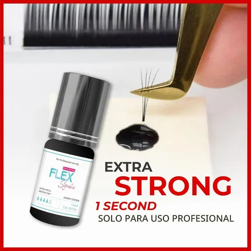 Vista 4 de THE LASH SUPPLY Pegamento de extensión de pestañas Flex Strong Hold de 0.17 onzas, suministros de extensión de pestañas, viscosidad media, retención