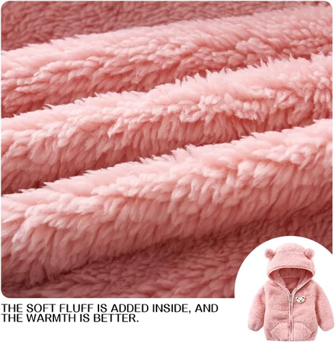 Vista 6 de Chaqueta de forro polar para bebé, ropa de vino para niña, abrigo para niños pequeños