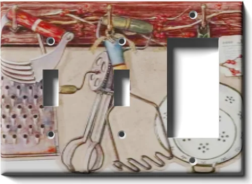 Vista 9 de Placa decorativa de tapa de salida - Utensilios de cocina - Receptáculo doble dúplex