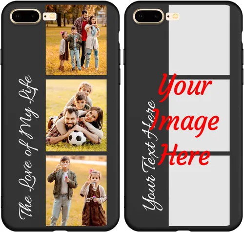 Vista 8 de Funda de teléfono con foto personalizada para iPhone 7 Plus 8 Plus, imagen personalizada/texto, funda negra delgada y suave, regalo único de nicho