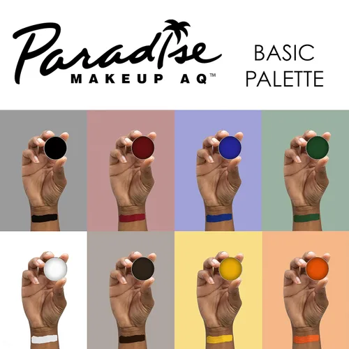 Vista 4 de Paleta de pinturas faciales con 8 colores de Paradise Makeup Aq, 56g, Multicolor 8 Color Professional Face & Body Paint Makeup for Cosplay