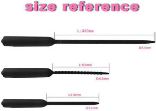 Vista 4 de Tapón uretral de silicona vibratorio con sonidos uretrales para el pene, dilatador masculino para masturbación uretral, negro (4.3 in)
