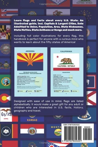 Vista 2 de Fifty States of the U.S.A. Flags & Facts Learn about All 50 American States. Illustrated Guide for Adults & Children with Capital Cities, Nicknames