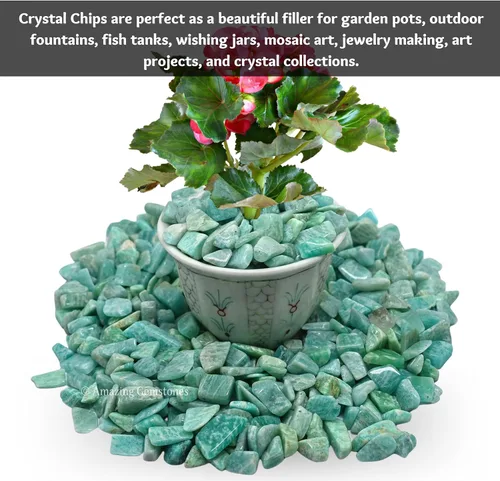 Vista 4 de Amazing Gemstone Rocas de grava de acuario con chips de Amazonita, chips de cornalina a granel, pequeñas virutas de piedra rodada, pequeños