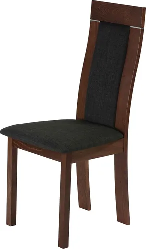 Vista 6 de Cortesi Home Silla de comedor Tia en tela de carbón, acabado nogal (juego de 2)