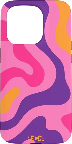 Vista 14 de Retro Liquid Swirl Groovy Abstract Pattern Wave Purple Phone Case for iPhone 17