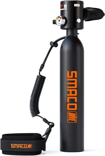Vista 10 de SMACO S300 Mini Scuba Tank Handheld Diving Lung Air Tank 0.5L Aluminum Pony Bottle, Compact & Lightweight, for Recreational Diving, Pool Training