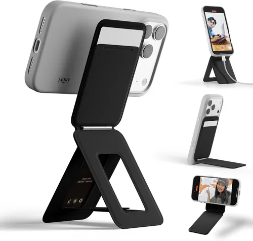 Vista 21 de MOFT MOVAS - Billetera con trípode para teléfono, 3 en 1, soporte magnético compatible con NFC, soporte para tarjetas ajustable de cuero vegano