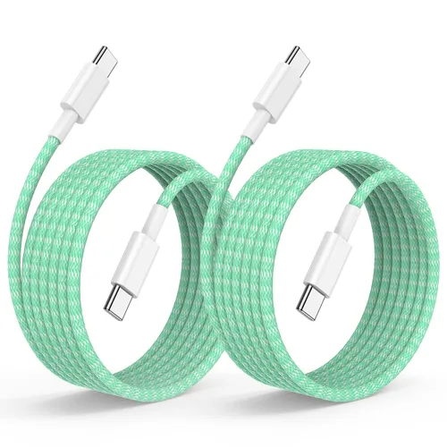 Vista 12 de Cable de carga rápida USB C a C de 3 pies, cable de carga tipo C a USB C para iPhone 17 Pro Max/17 Air/16 Pro/15 Plus, MacBook Pro USB C a C - Blanco