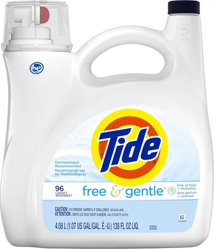 Vista 15 de Tide Free & Gentle - Detergente líquido suave para ropa, 64 cargas