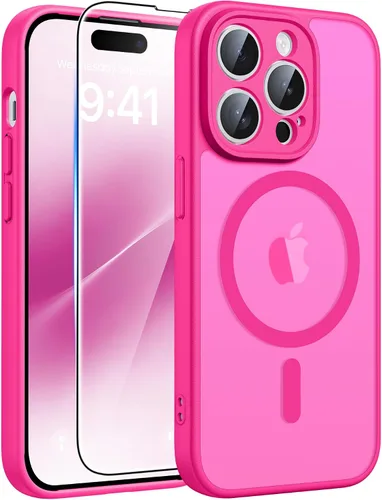 Vista 111 de FNTCASE Funda para iPhone 17 Pro: Fundas delgadas translúcidas de color azul claro compatibles con MagSafe, protección completa de la cámara