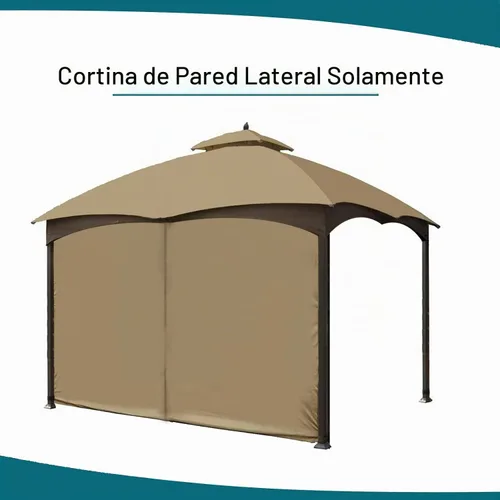 Vista 4 de Cortina Universal de Repuesto para Privacidad de Gazebo - Wonwon Panel de Privacidad con Toldo y Cierre para Gazebo al Aire Libre de 10 x 10 Pies