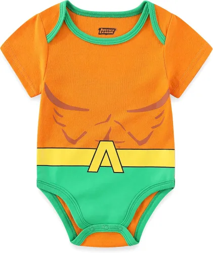 Vista 4 de WARNER BROS Justice League Batman, Superman, Flash, Aquaman and Green Lantern Baby Boys 5 Pack Creepers for Infants
