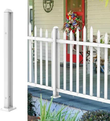 Vista 11 de Pilar de PVC 30 "H poste durable blanco para jardín vinilo piquete valla recta