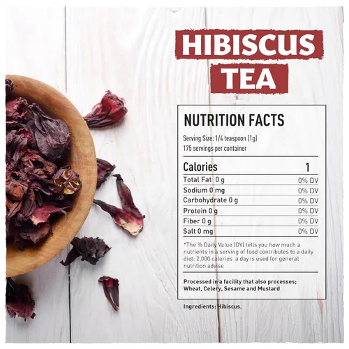 Vista 2 de Eastanbul Té de hibisco hojas sueltas, 6.2 onzas, té de flores de hibisco mediterráneo, hojas de Jamaica, flor de Jamaica, seco, natural, sin