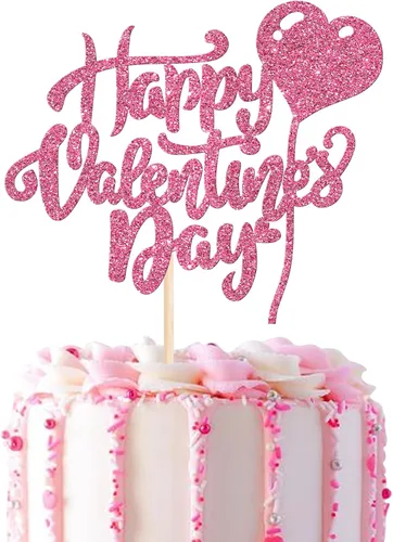 Vista 39 de Rsstarxi Paquete de 24 adornos para cupcakes para el día de San Valentín, con purpurina roja, dulce amor, para cupcakes, decoración de San Valentín