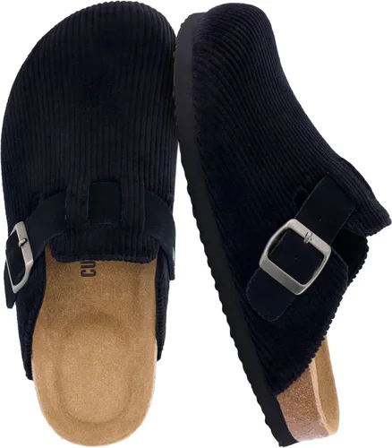 Vista 20 de CUSHIONAIRE - Zuecos Hana para mujer, cómodos zuecos de gamuza vegana, zapatos sin cordones con plantilla de corcho y soporte de arco, espuma