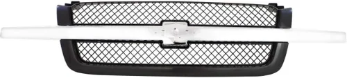 Vista 2 de Para Chevy Avalanche 1500/2500 Grille Assembly 2003 04 05 2006 Malla Gris pintado w/Barra central cromada Base/LS/LT Incluye plástico