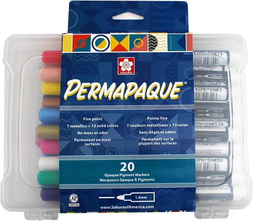 Vista 12 de SAKURA Marcadores de punta fina Permapaque, Bright 7 PK #58319