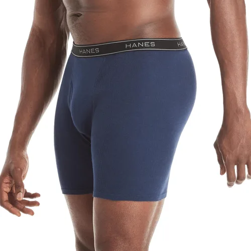 Vista 3 de Hanes Calzoncillos tipo bóxer para hombre, ropa interior de algodón suave y transpirable con cintura ComfortFlex, paquete múltiple