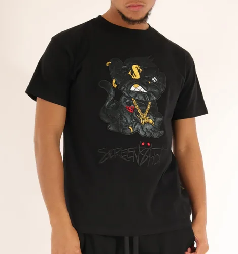 Vista 2 de SCREENSHOT -TEE3202SS - Camiseta para hombre Hip-Hop NYC Streetwear Urban Varsity Racing Premium