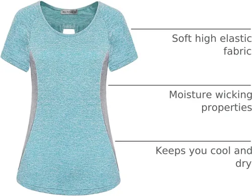 Vista 37 de MISS FORTUNE Active Wear Yoga Top Cool Dry Workout Shirt Ropa de ejercicio
