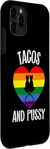 Vista 3 de Funda para iPhone 11 Pro Lesbian Pride Stuff Tacos and Pussy Cats Taco Lover Queer