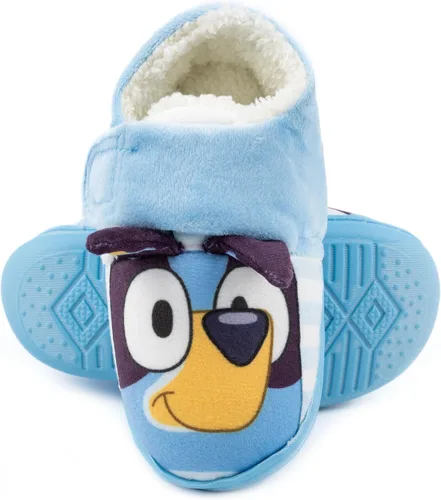Vista 4 de Bluey Pantuflas para niños pequeños 3D con correa de orejas y zapatos de casa