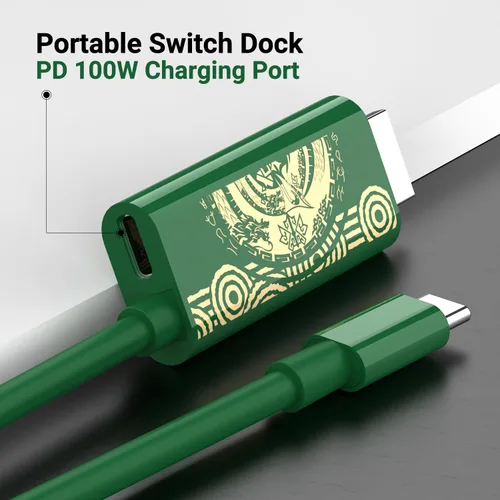 Vista 7 de Dock Switch para Nintendo SwitchNintendo Switch OLED Dock, base de TV para Switch de 6 pies, cable de base para cubierta de vapor con adaptador HDMI