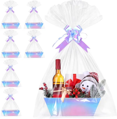 Vista 10 de Paquete de 10 cestas doradas vacías para regalos