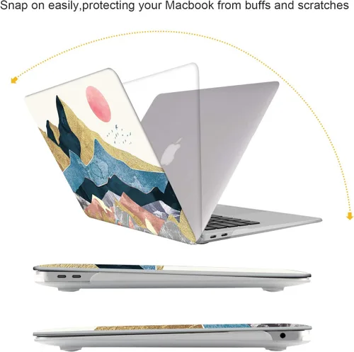 Vista 4 de iCasso - Funda para MacBook Air de 13 pulgadas 2020 M1 A2337, paisaje abstracto Funda protectora rígida para MacBook Air de 13 pulgadas 2019 2018
