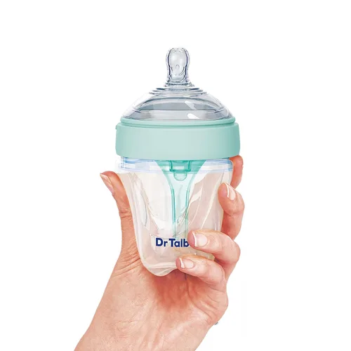 Vista 2 de Dr. Talbot's Botella de silicona anticólicos - Biberón autoferilizante para recién nacidos - 5 oz - Aqua