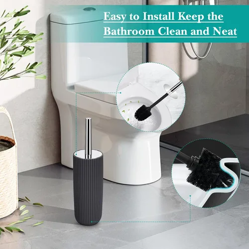 Vista 10 de Boperzi Juego de accesorios de baño completo: juego de accesorios de baño de 8 piezas con bote de basura 2 piezas para piso/mostrador, cepillo